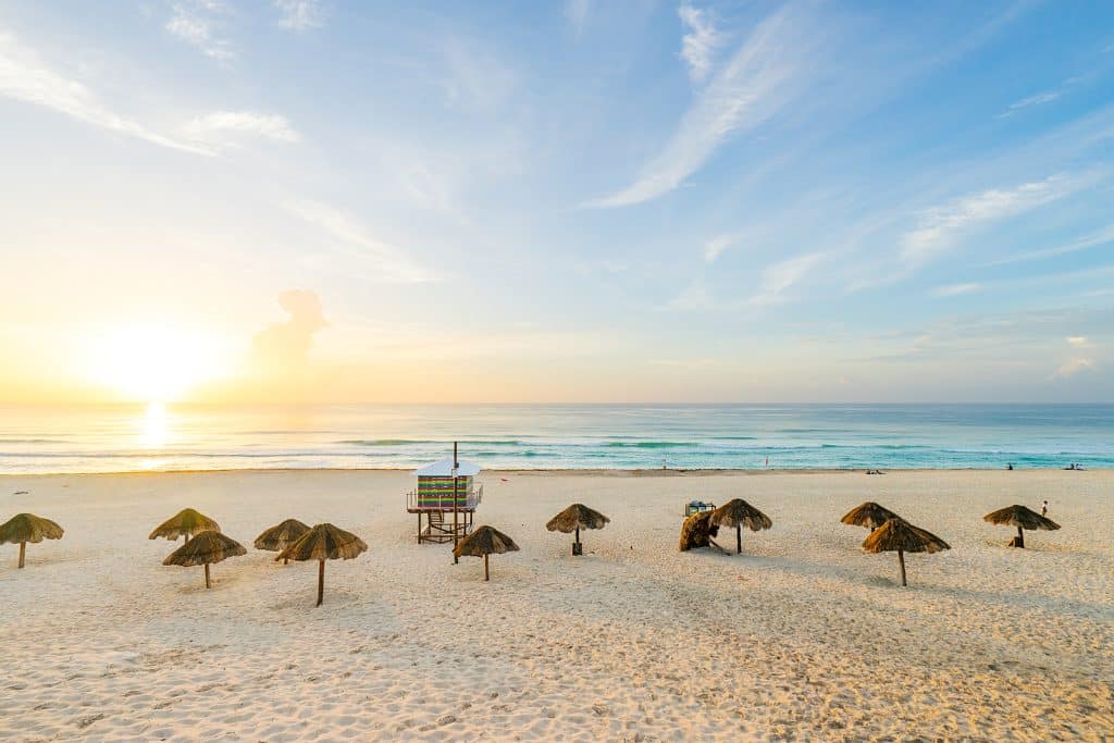 Cancun Beach At Sunrise - Playa Delfines